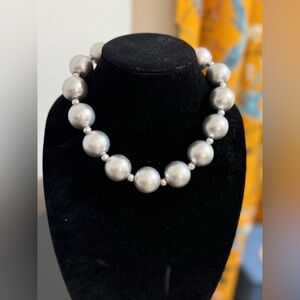 Elegant Silver Beaded Necklace
